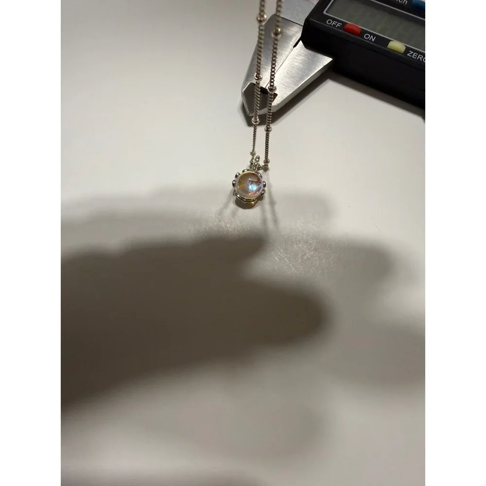 silver filled necklace with charm 18inch